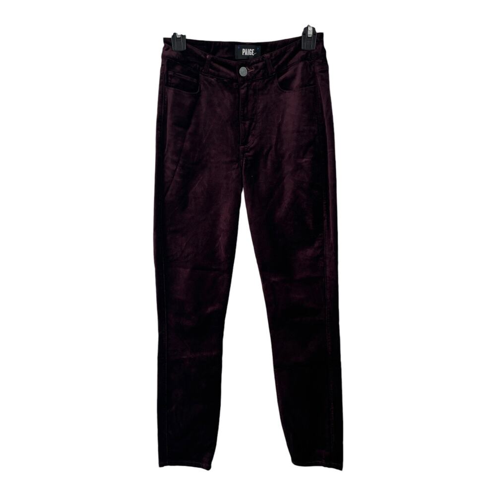 Paige Jeans Hoxton Ankle High-Waisted Skinny Velvet burgundy size 25